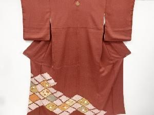 リサイクル　絞り花模様刺繍一つ紋色留袖